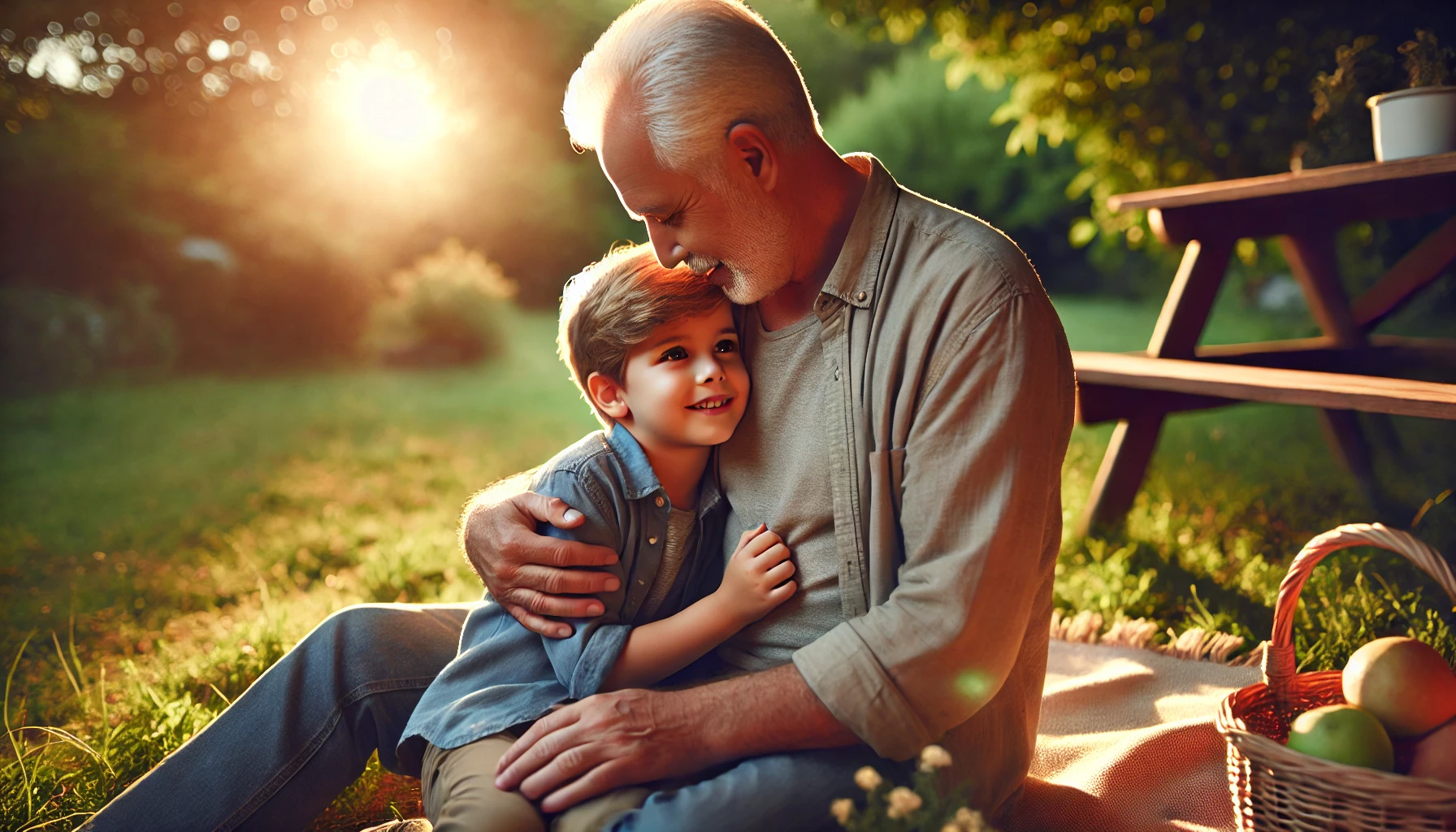 Grandchild sitting on Opa’s lap – quiet joy shared across generations.