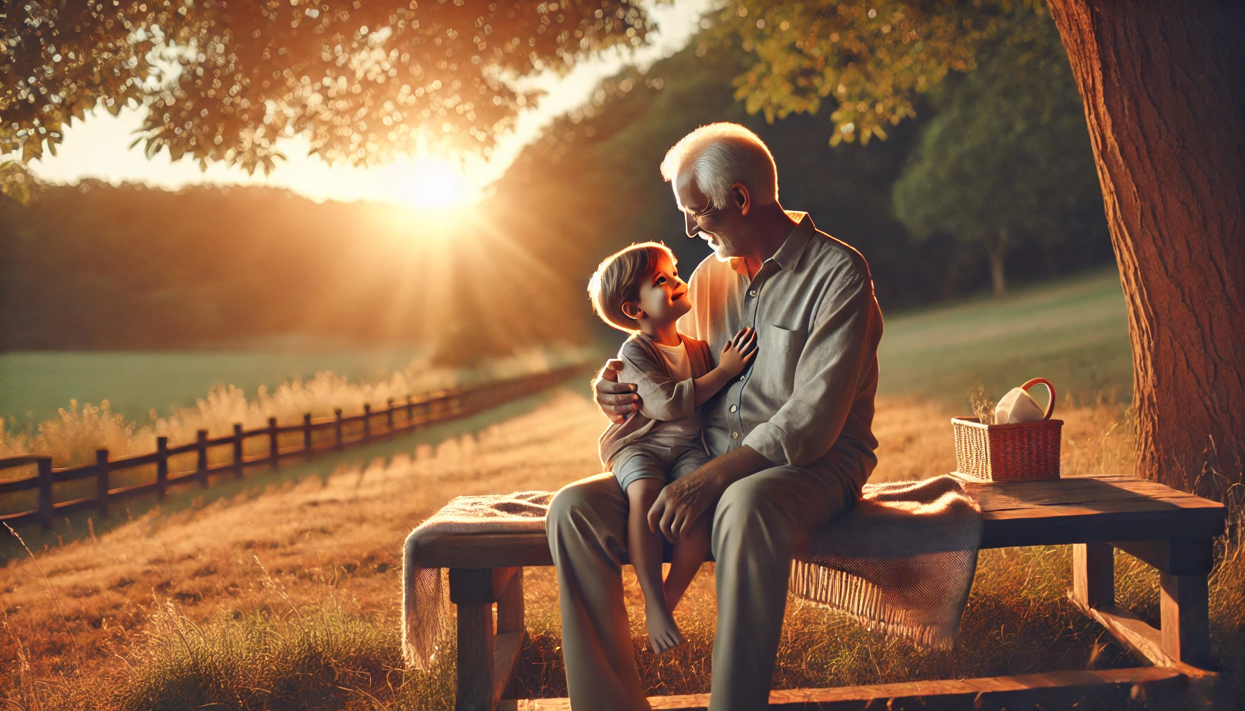 Grandfather getting a hug from grandkids – joyful I love you Poppy birthday quote