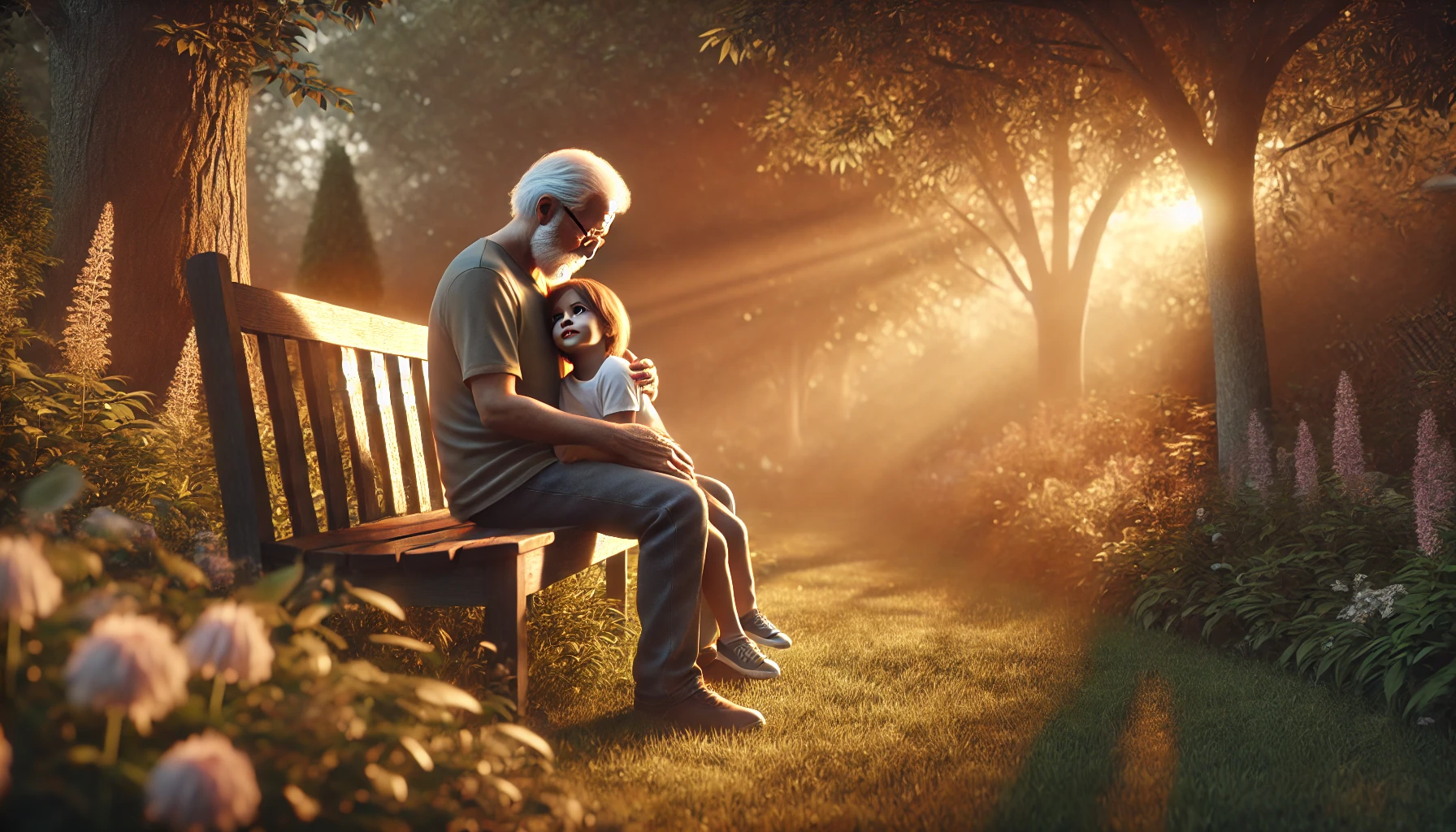 Gramps smiling with kids and grandkids – happy I love you Gramps memory