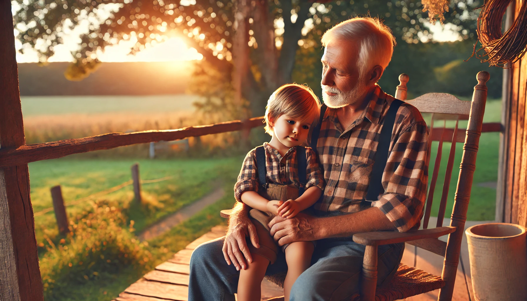 A G-Dad and grandchild playing together with the quote: “I love you, G-Dad.”