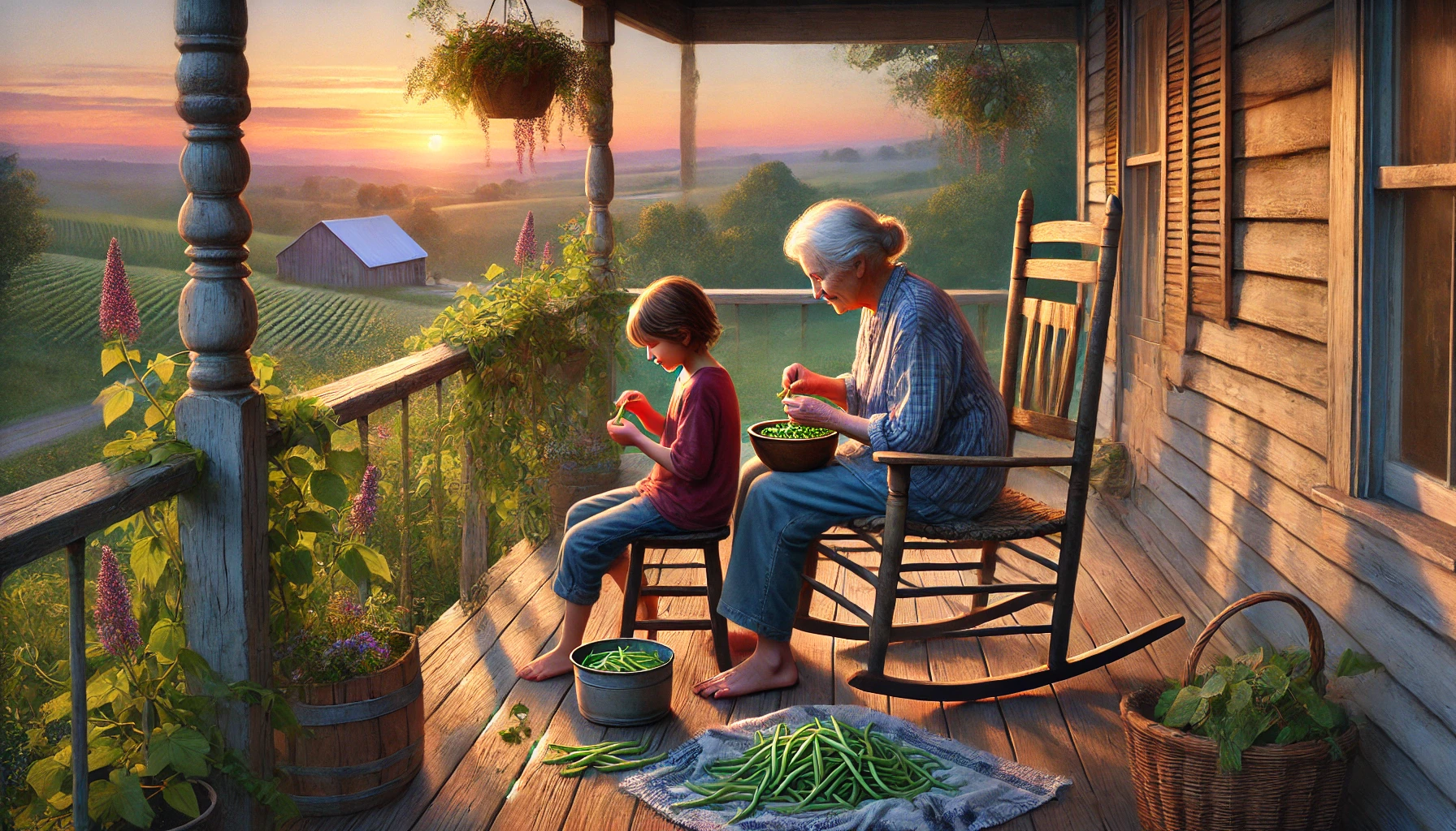 Grandma reading a storybook with grandkids on her lap