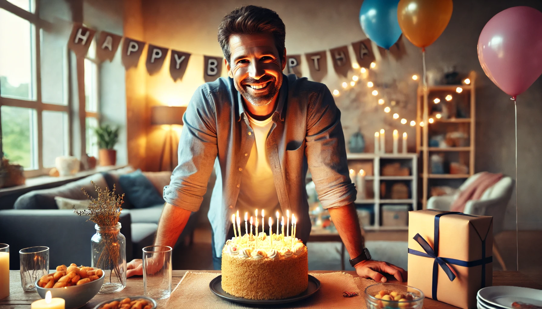 A cheerful family moment with a smiling stepson during a birthday celebration, perfect for a Happy Birthday Stepson message.