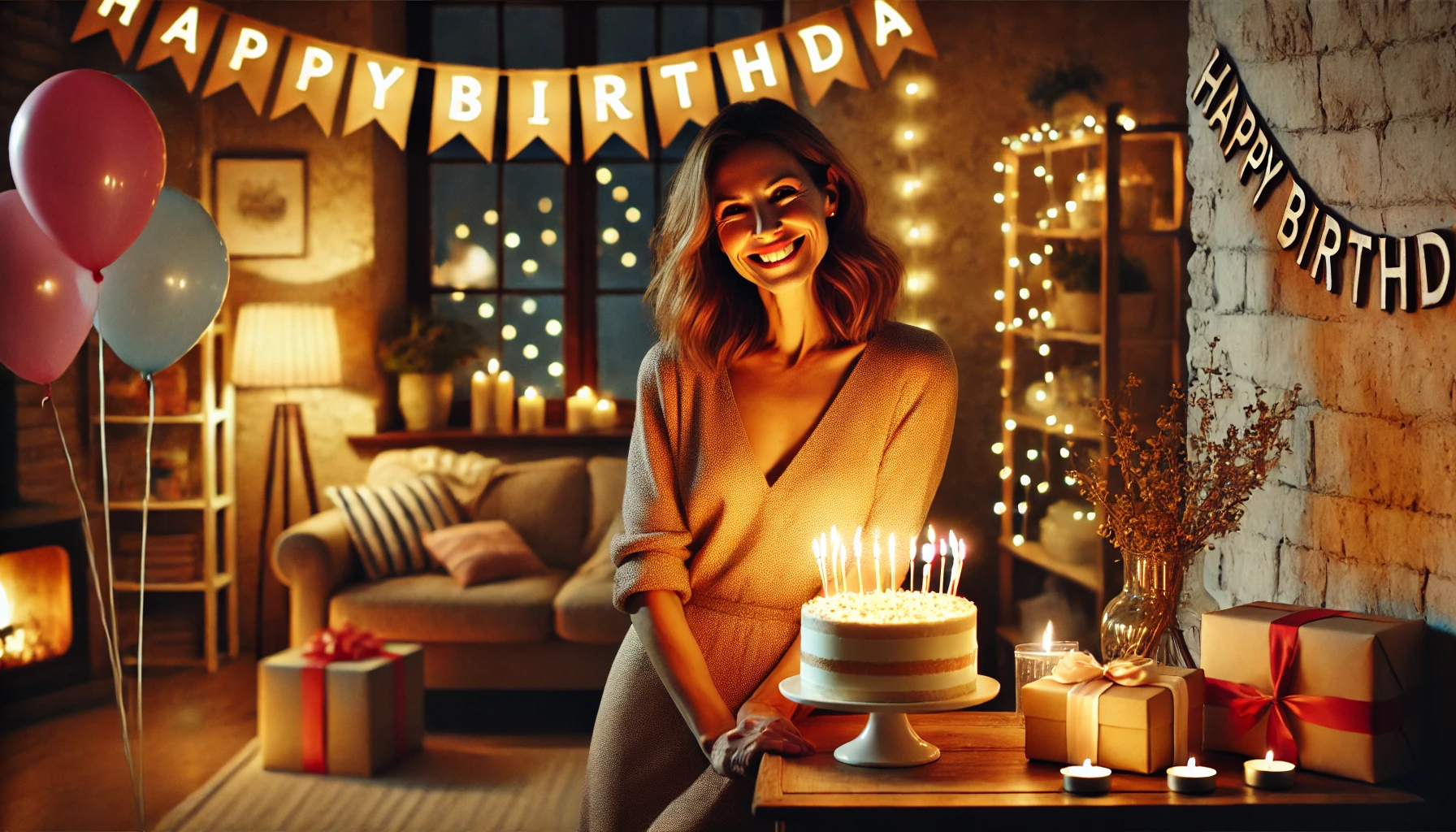 Girlfriend reading a heartfelt birthday card.